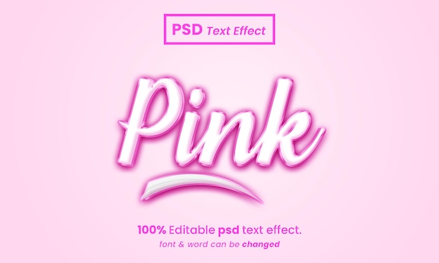 Pink 3d text effect