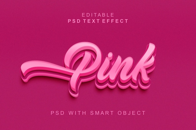 Pink 3d text effect