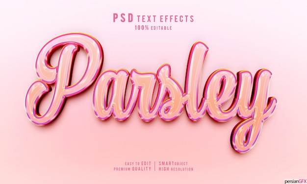 PSD pink 3d text