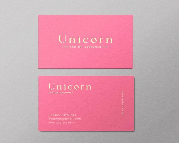 PSD pink background business card design template