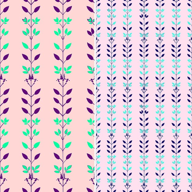 a pink background with leaves and branches