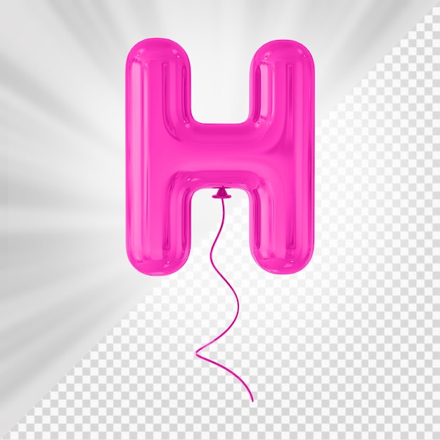 Pink Balloon Letter H