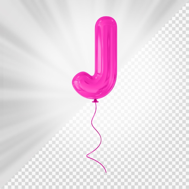 Pink Balloon Letter J