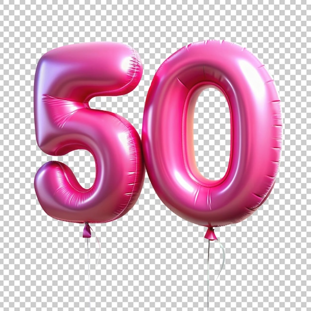 PSD pink balloon number 50