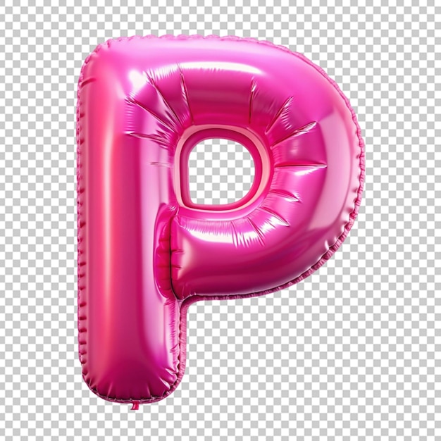 PSD a pink balloon shaped like the letter p