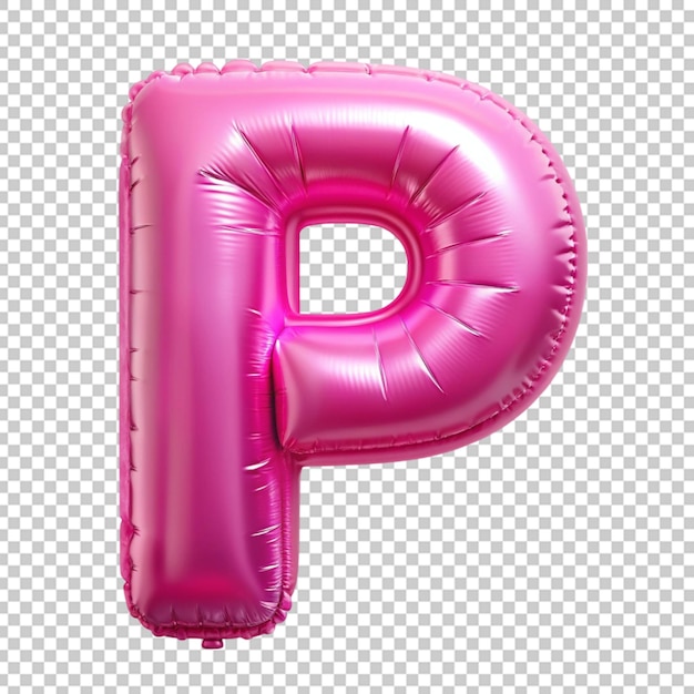 PSD a pink balloon shaped like the letter p