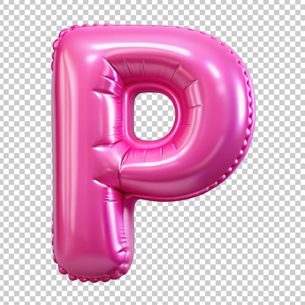 a pink balloon shaped like the letter p