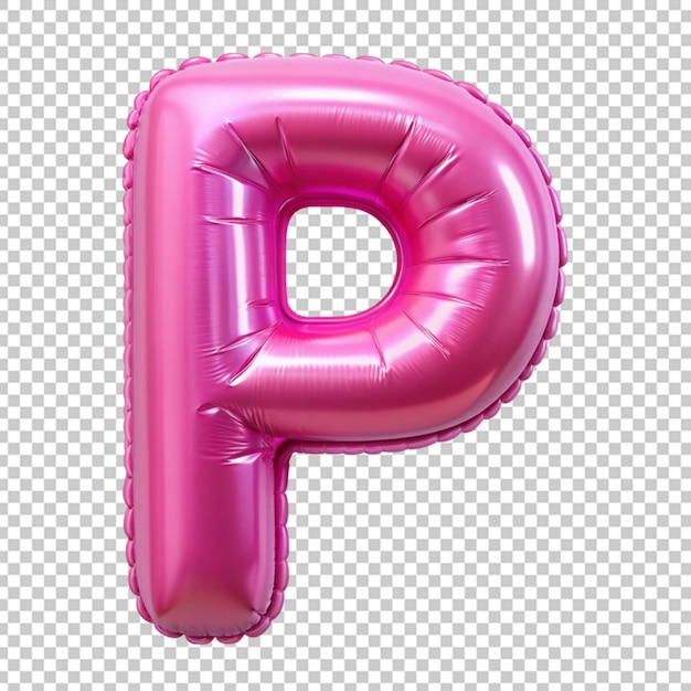 a pink balloon shaped like the letter p