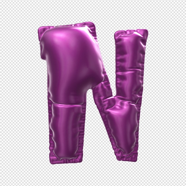 A pink balloon with the letter n on it.