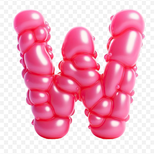 PSD pink balloons with a heart on a transparent background