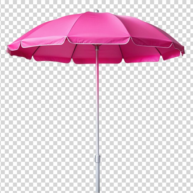 PSD pink beach umbrella isolated on white background