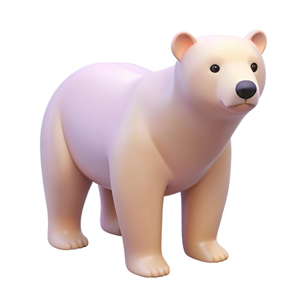 a pink bear with a black nose and a black nose