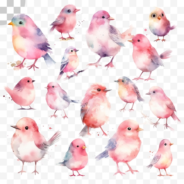 Pink bird transparent background