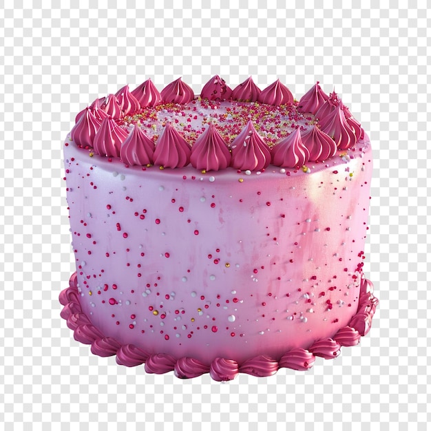 PSD pink birthday cake with sprinkles and frosting