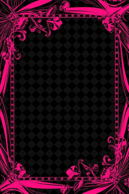 PSD pink and black floral design with a black background