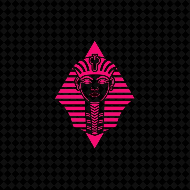 PSD a pink and black geometric design with a lion head on the top