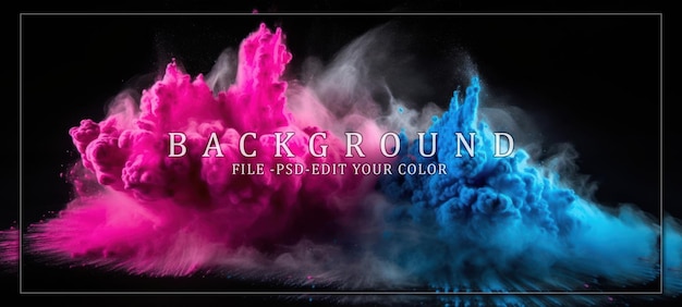 PSD pink and blue ink explosions