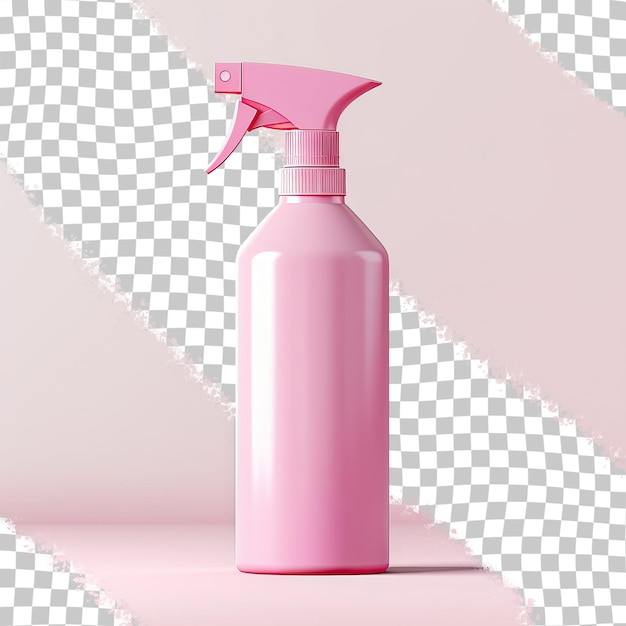 a pink bottle of pink spray with a pink cap on it