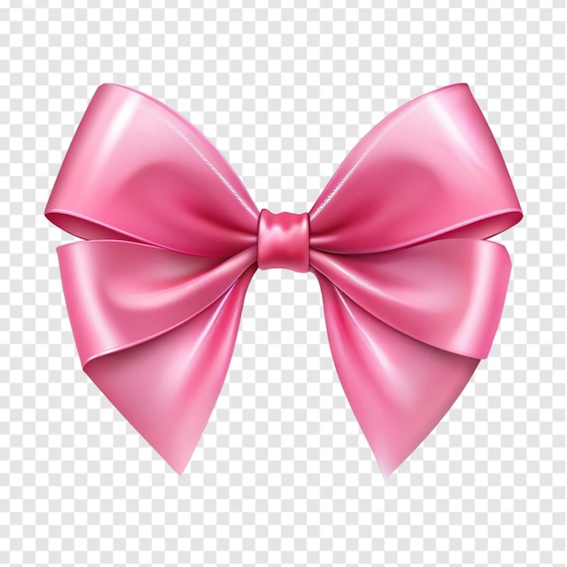 Pink bow isolated on transparent background