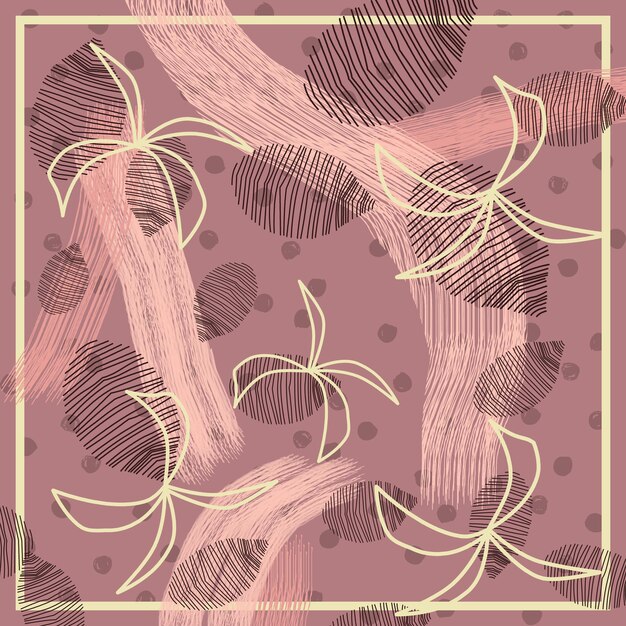 PSD a pink and brown background with a pattern of circles and a brown and pink swirl