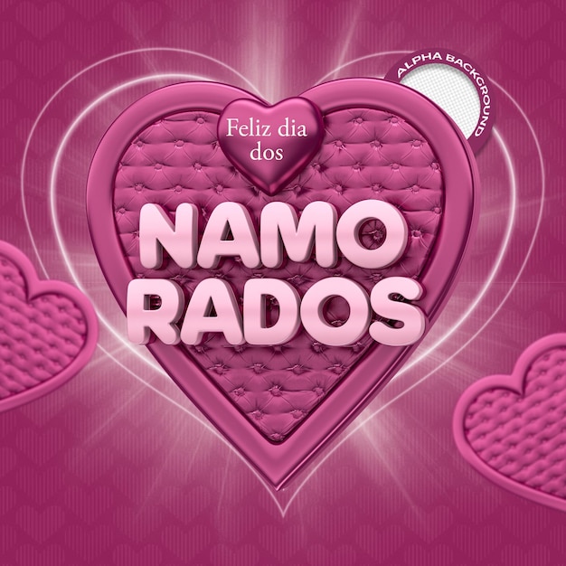 A pink card with the words namorados on it