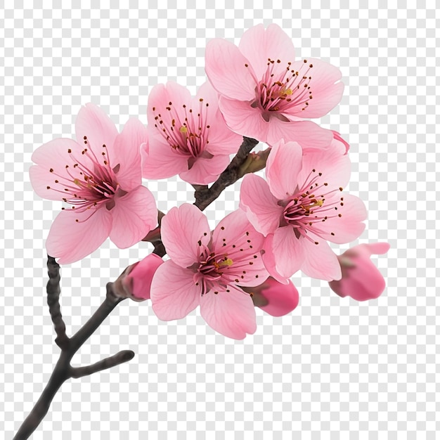 PSD pink cherry blossom branch