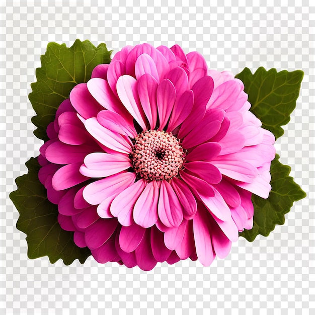 Pink Cineraria flower isolated on a transparent background