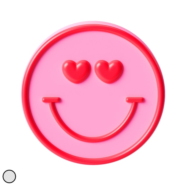 a pink circle with a smiley face and a red heart with a smile on it