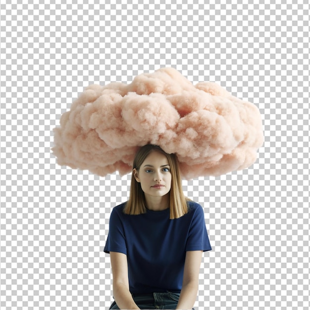 PSD pink cloud on transparent background