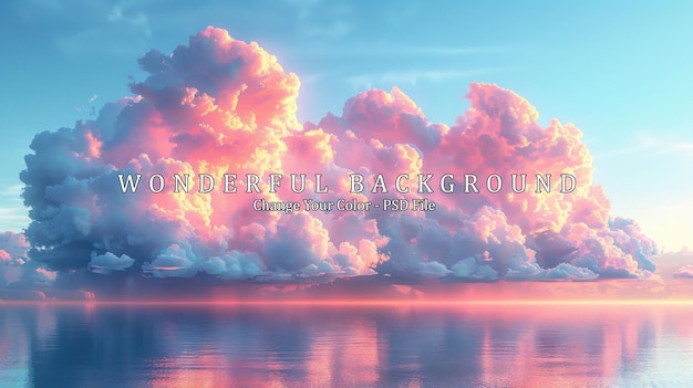 PSD pink clouds over a tranquil sea