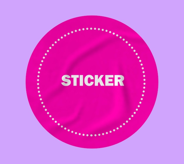 Pink Color Sticker Mockup design PSD Template