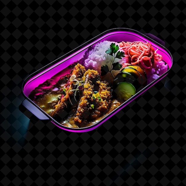 PSD a pink container with food in it that says sushi