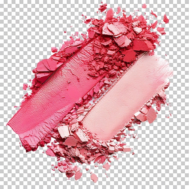 PSD pink coral eyeshadow and blush trace isolated over transparent background ai generated