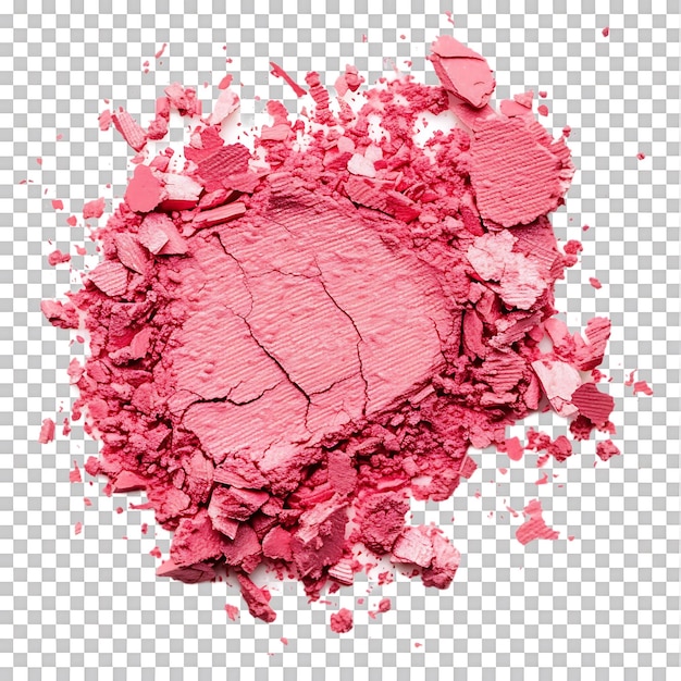 PSD pink coral eyeshadow and blush trace isolated over transparent background ai generated