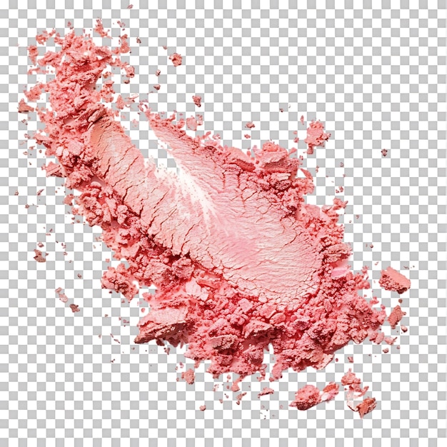 PSD pink coral eyeshadow and blush trace isolated over transparent background ai generated