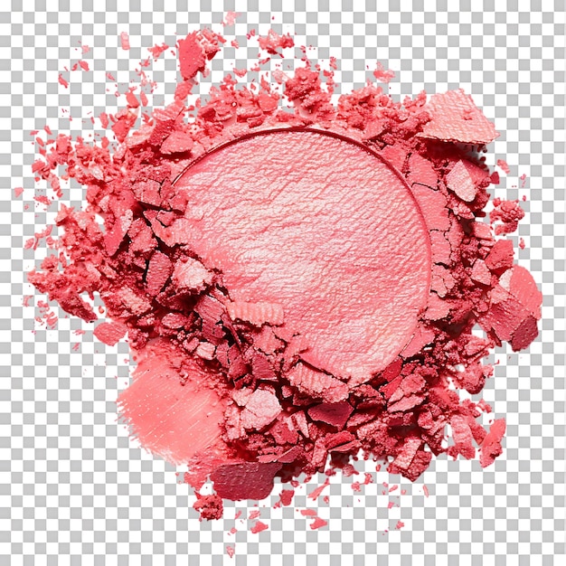 PSD pink coral eyeshadow and blush trace isolated over transparent background ai generated