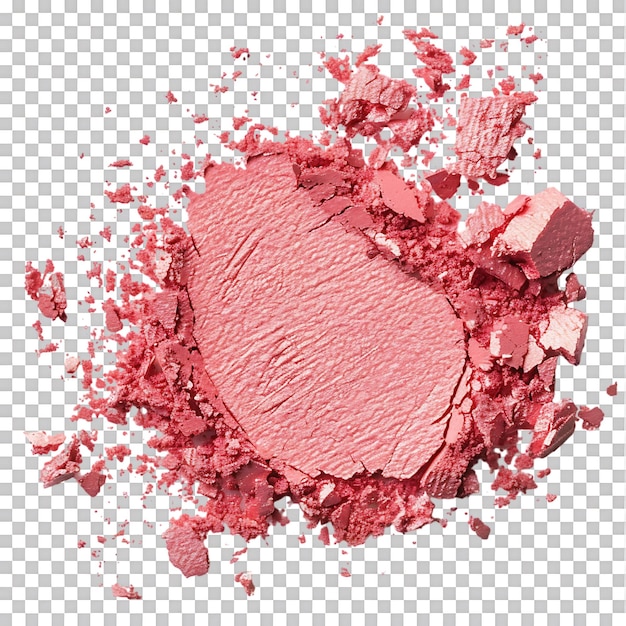 PSD pink coral eyeshadow and blush trace isolated over transparent background ai generated