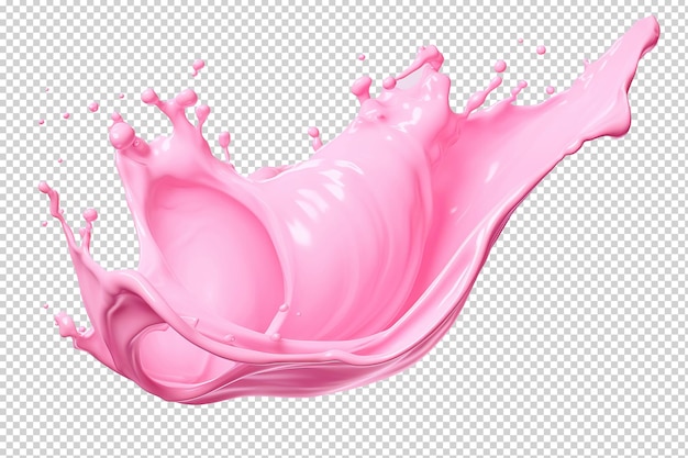 Pink cream or yogurt splash Cutout on transparent