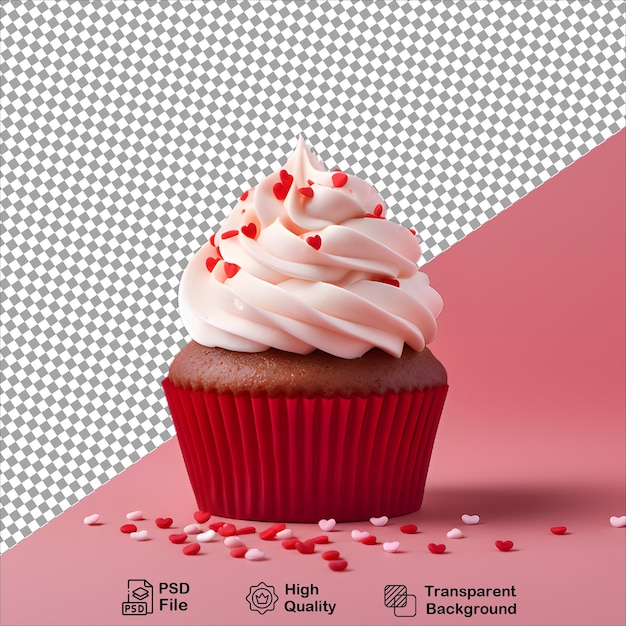 Pink cupcake on transparent background png file