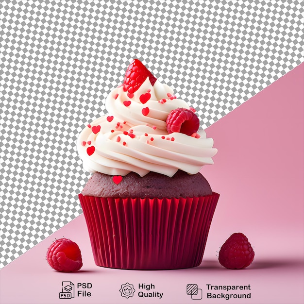 Pink cupcake on transparent background png file