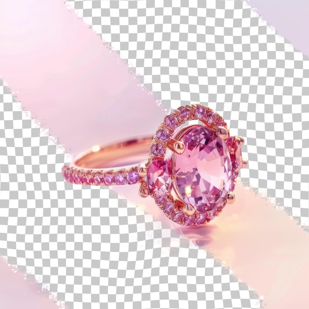 a pink diamond ring with a pink diamond on it