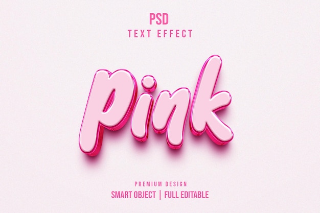 Pink Editable 3D Text Effect Template