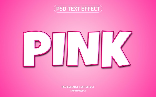 Pink editable text effect logo psd