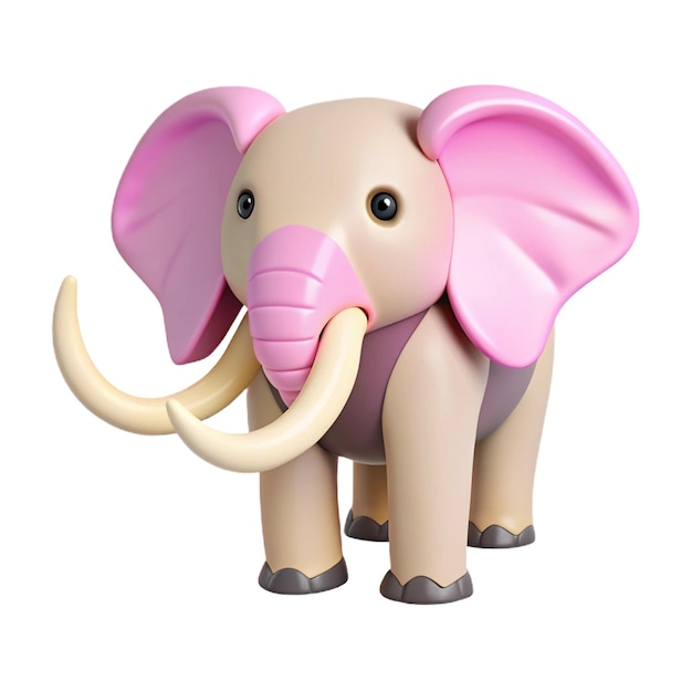 a pink elephant with a pink nose and a pink nose