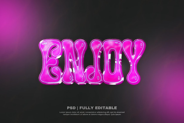 Pink enjoy text effect