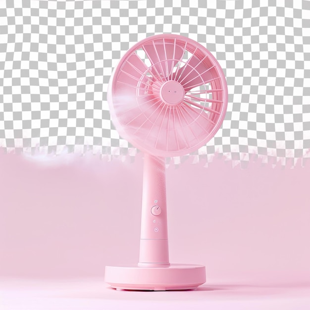 PSD a pink fan with a pink background and a white checkered background