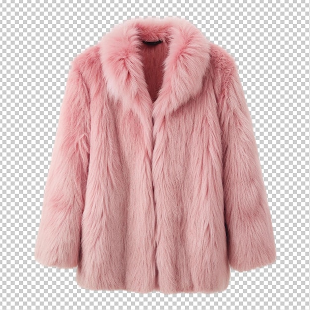 pink faux fur coat transparent background