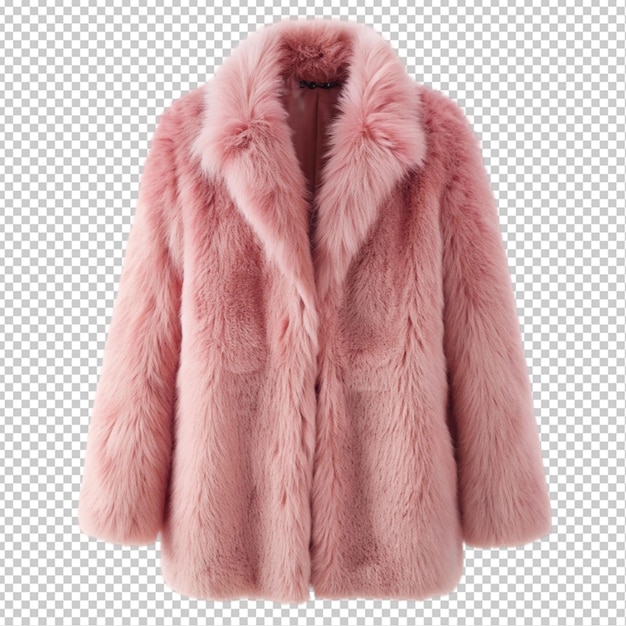 pink faux fur coat transparent background