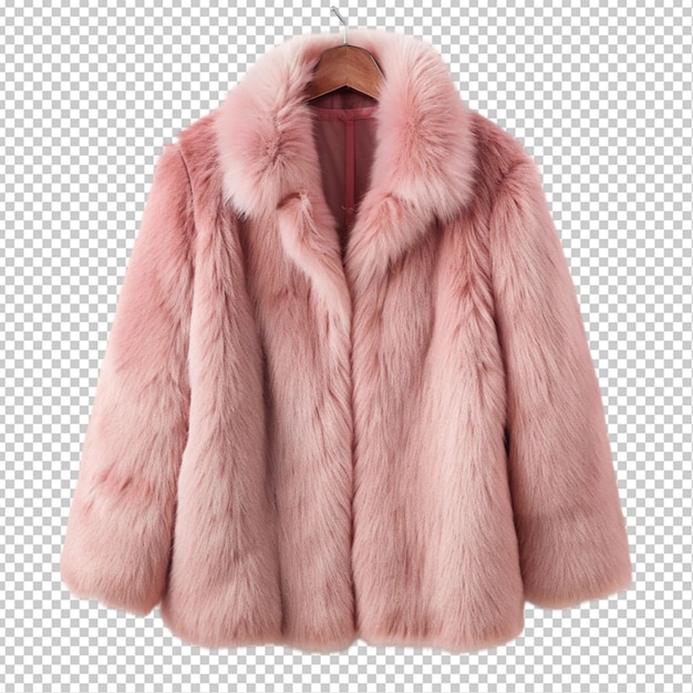 pink faux fur coat transparent background