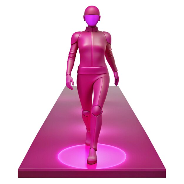 PSD a pink figure with a pink helmet on it